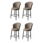 Hanah Home Juego de 4 Taburetes de Bar Cappuccino, Black - 46x107x40 cm